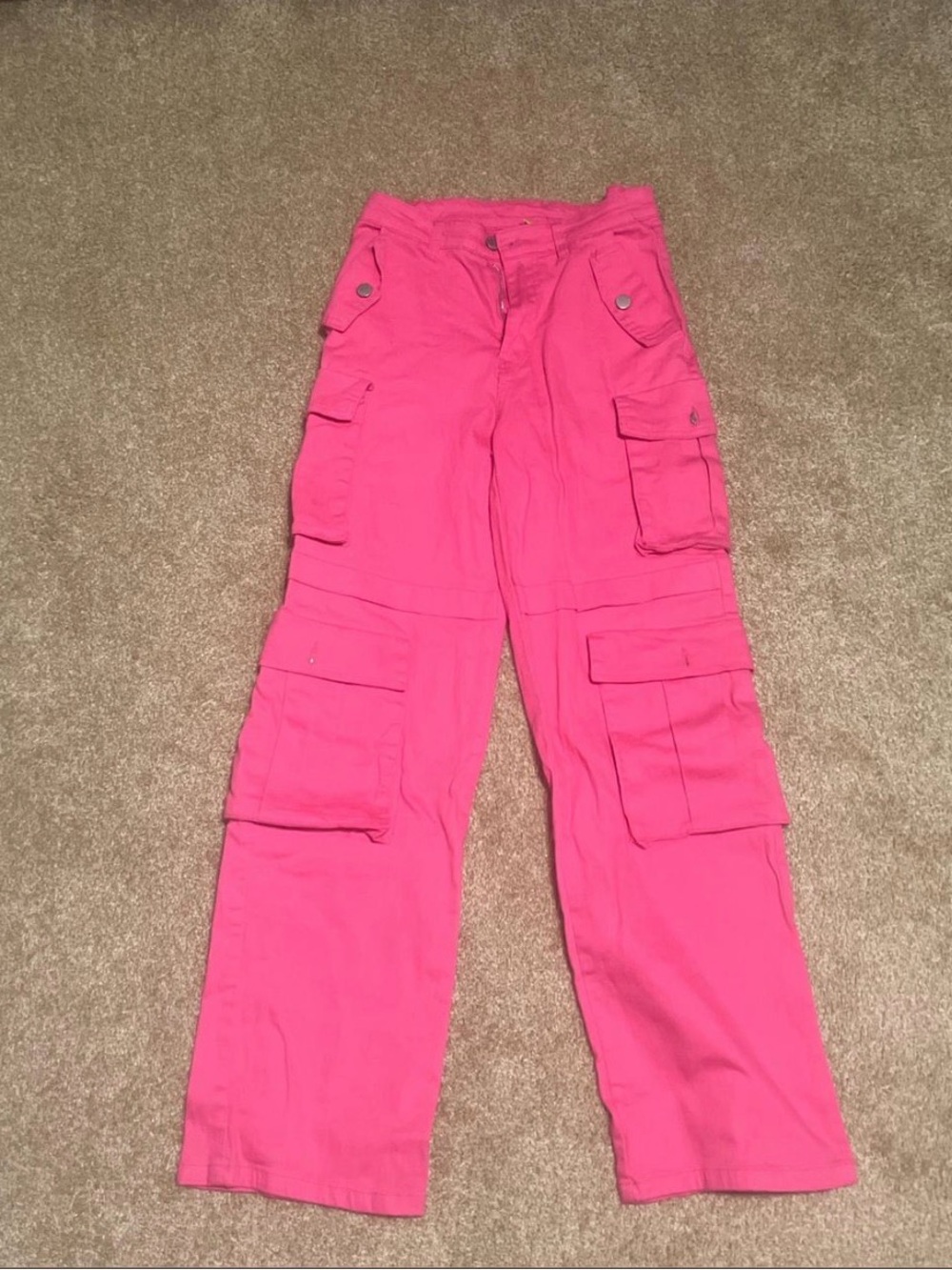 Daisy Girls Cargo Pants in Hot Pink